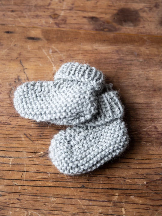 Hand Knitted Alpaca Baby Beanies and Booties
