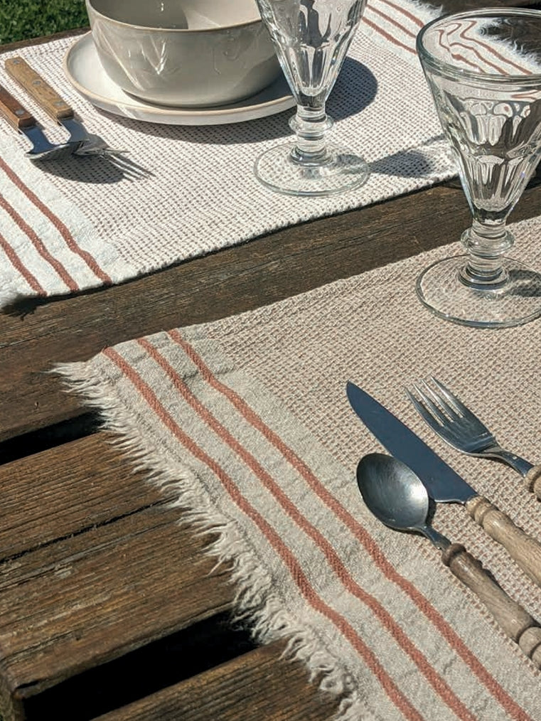 Charvet Editions Maya Linen Cotton Tea Towel & Placemat