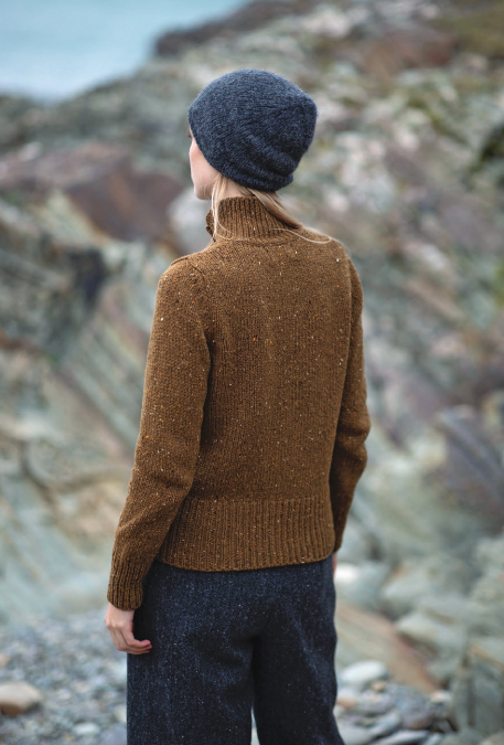 Fisherman out of Ireland ~ Boxy High Neck Cardigan with Buttoned Pocket