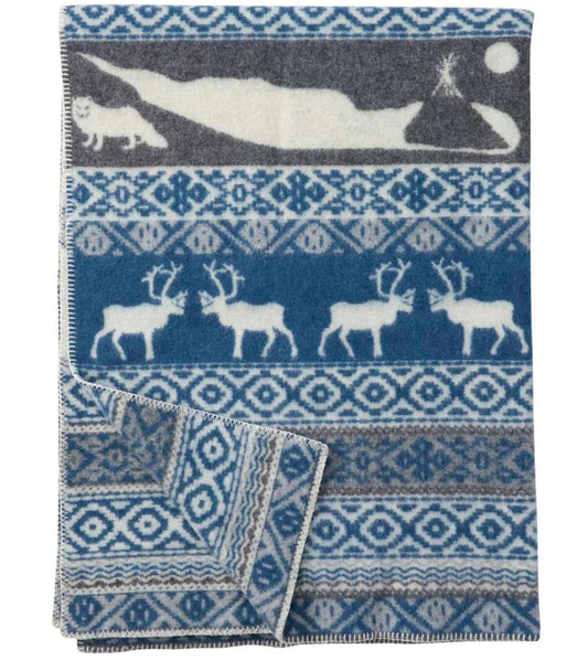 Swedish Sarek Wool Blanket ~ Blue