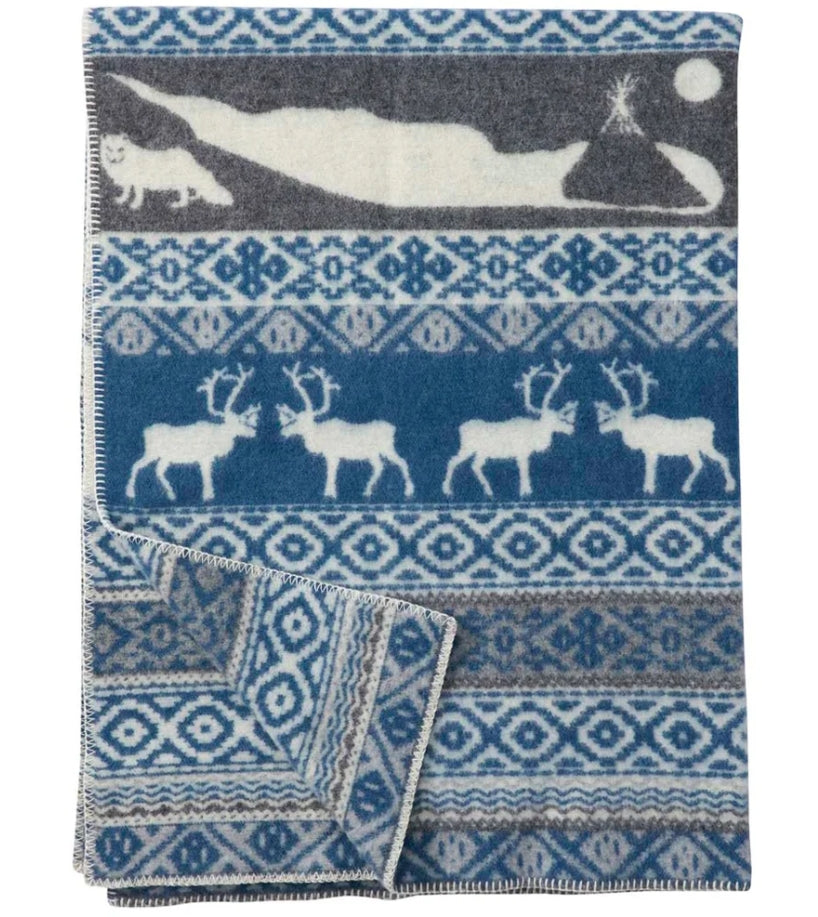 Swedish Sarek Wool Blanket ~ Blue