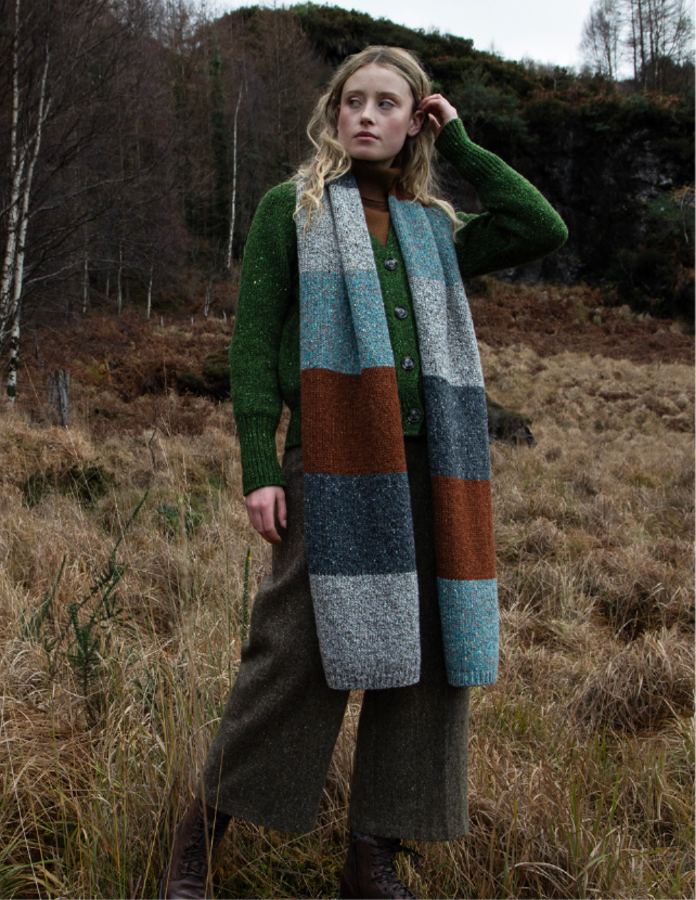 FIsherman ~ Donegal Wool Colour Block Scarf