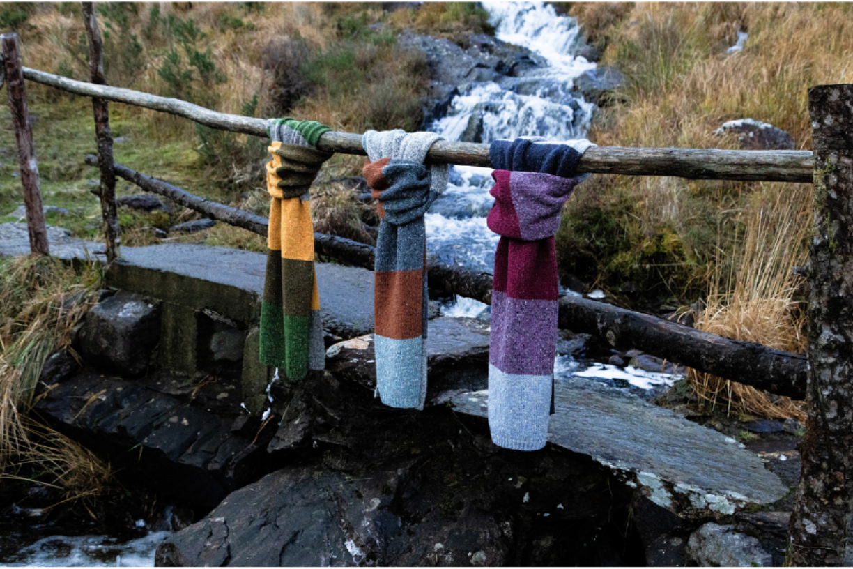 FIsherman ~ Donegal Wool Colour Block Scarf