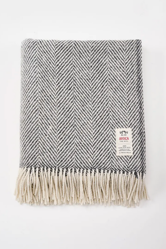 Avoca Mill Heavy Donegal Throw - Grey