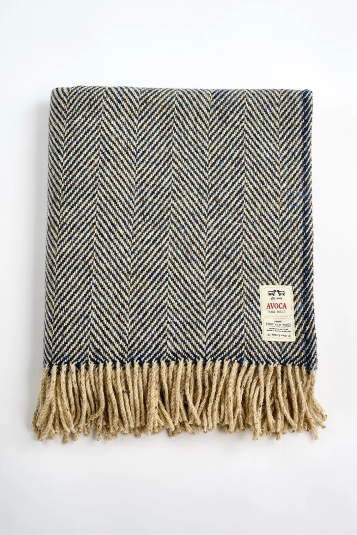 Avoca Mill Heavy Donegal Throw - Navy