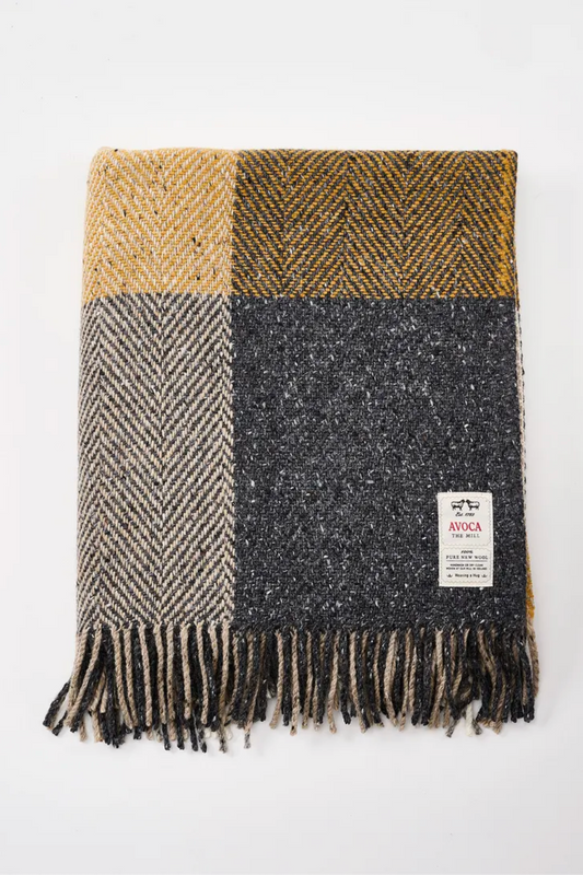 Avoca Mill Heavy Donegal Throw - Peat