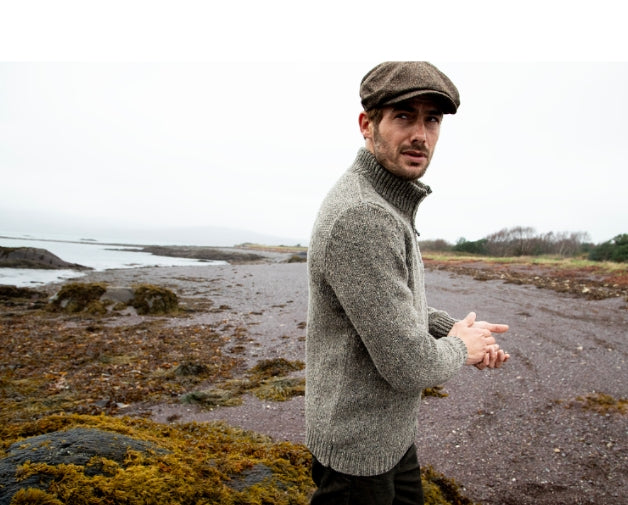 Fisherman Out of Ireland ~ Mens Half Zip Wool Sweater