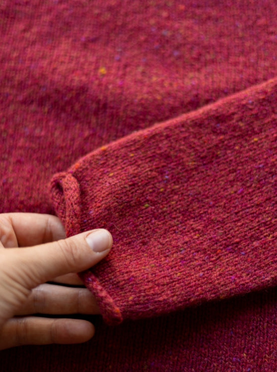 Harley of Scotland ~ Ladies Glenugie Nep Wool Crew with Rolled edges