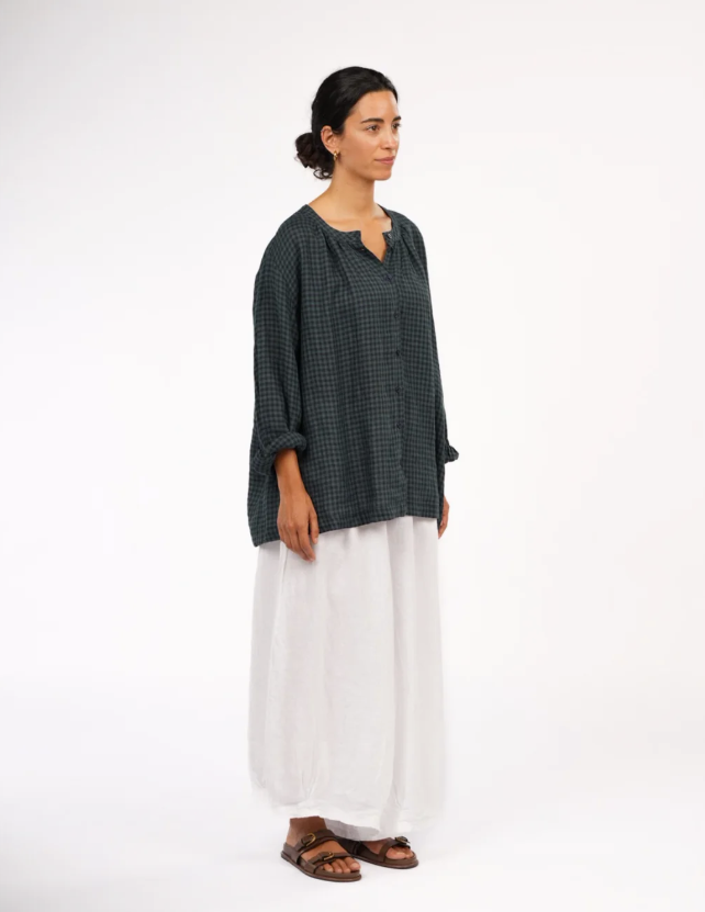Montaigne ~ Carmen Patterned & Striped Linen Top