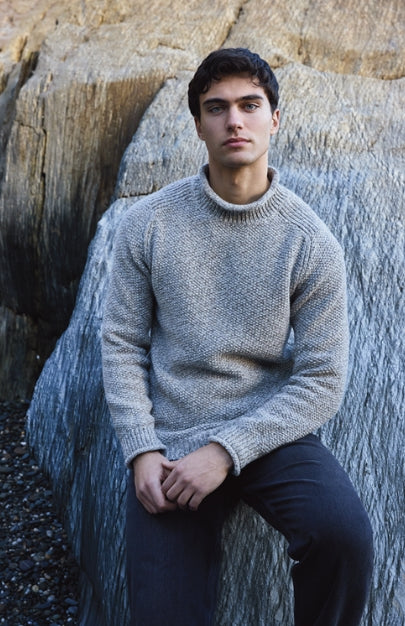 Fisherman ~ Chunky Seed Stitch Saddle Neck Jumper