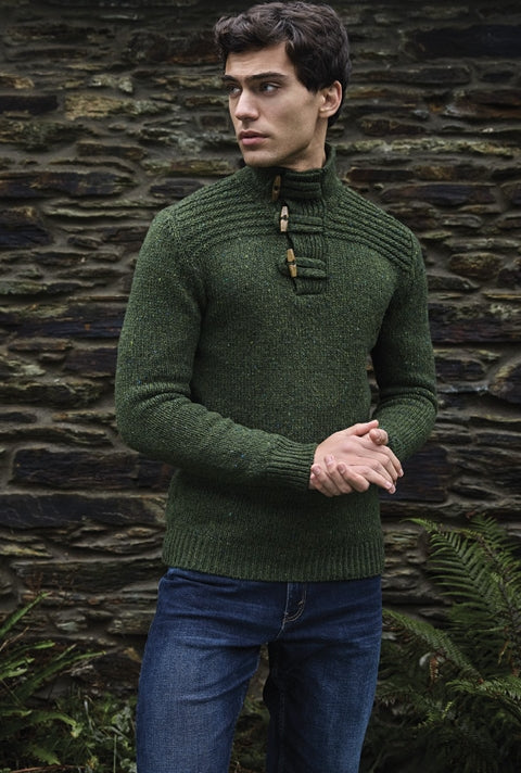 Fisherman Out of Ireland ~ Mens Donegal Toggle Neck Jumper
