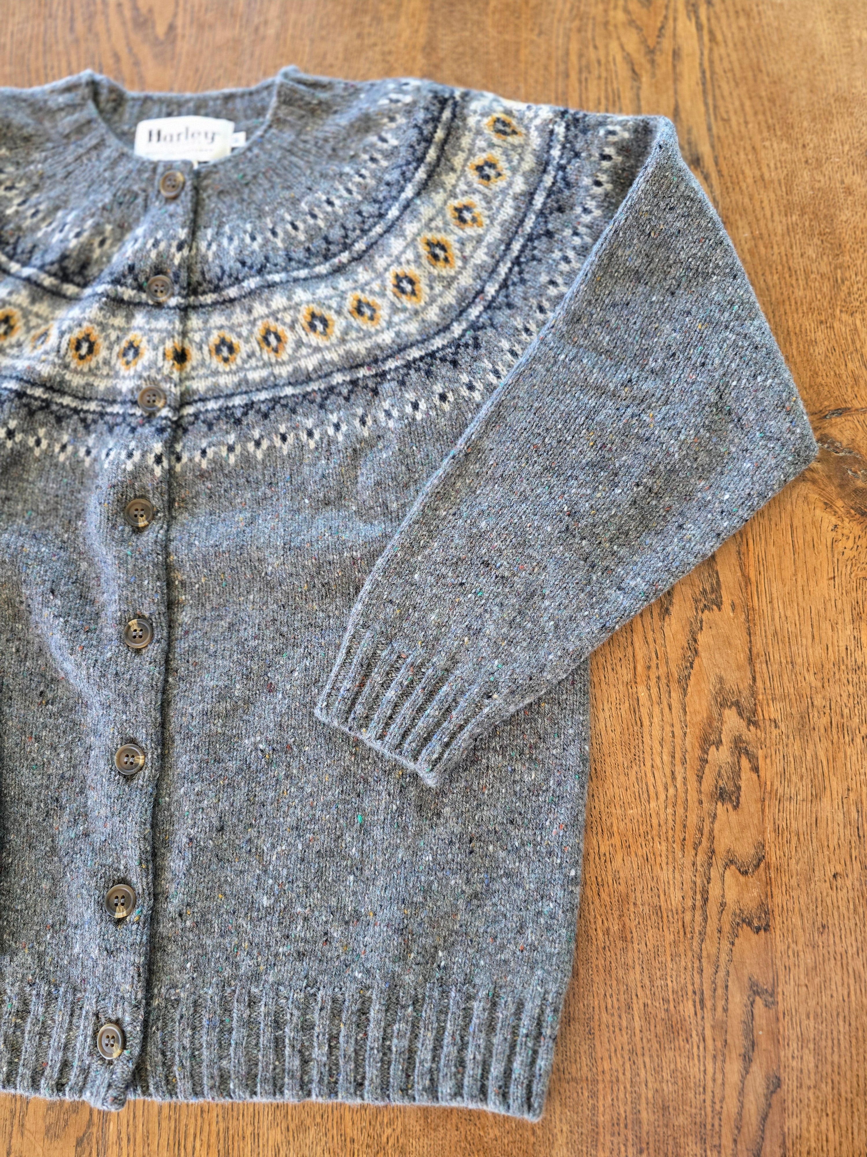 Harley of Scotland ~ Ladies Glenugie Nep Fairisle Cardi