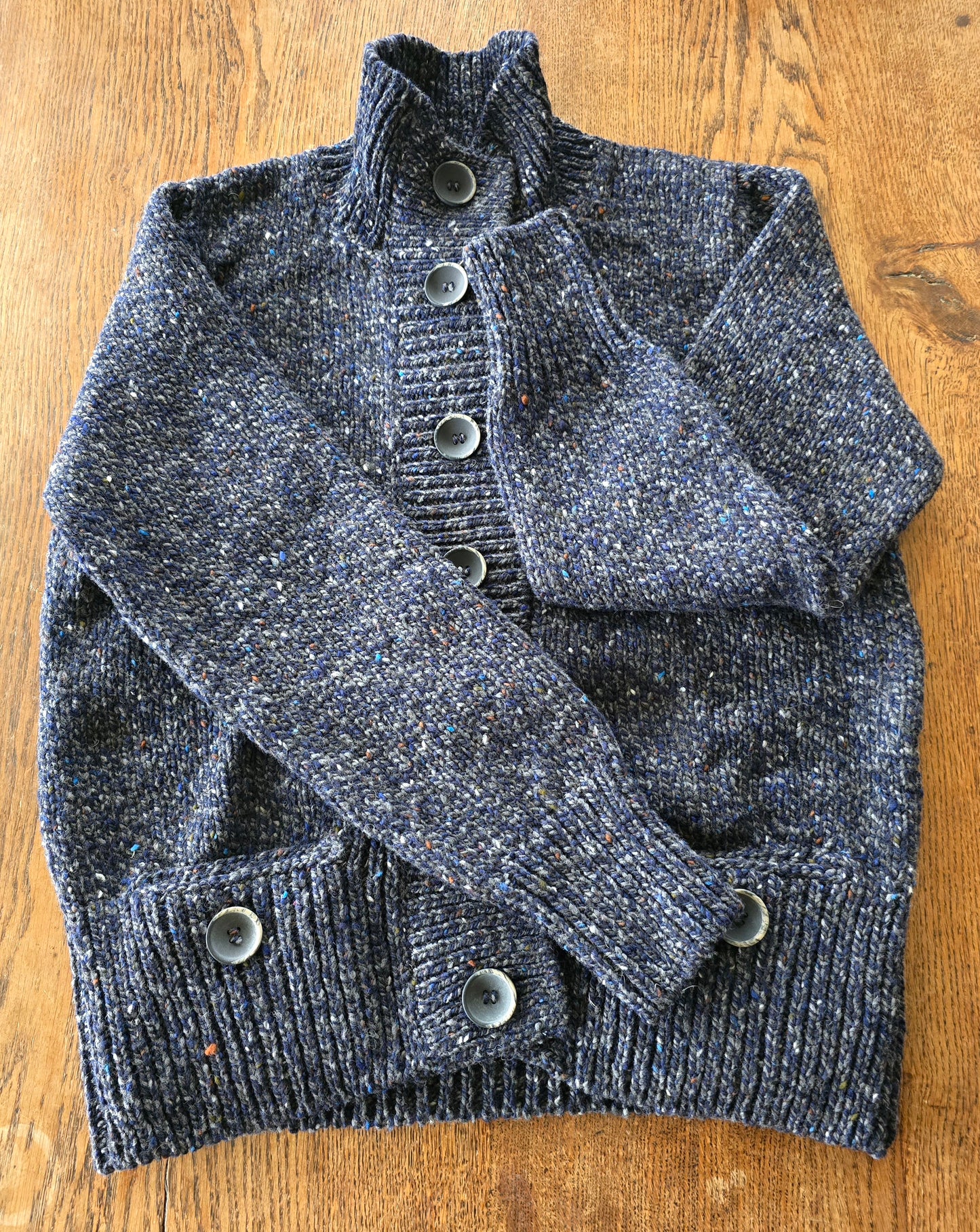 Fisherman out of Ireland ~ Boxy High Neck Cardigan with Buttoned Pocket