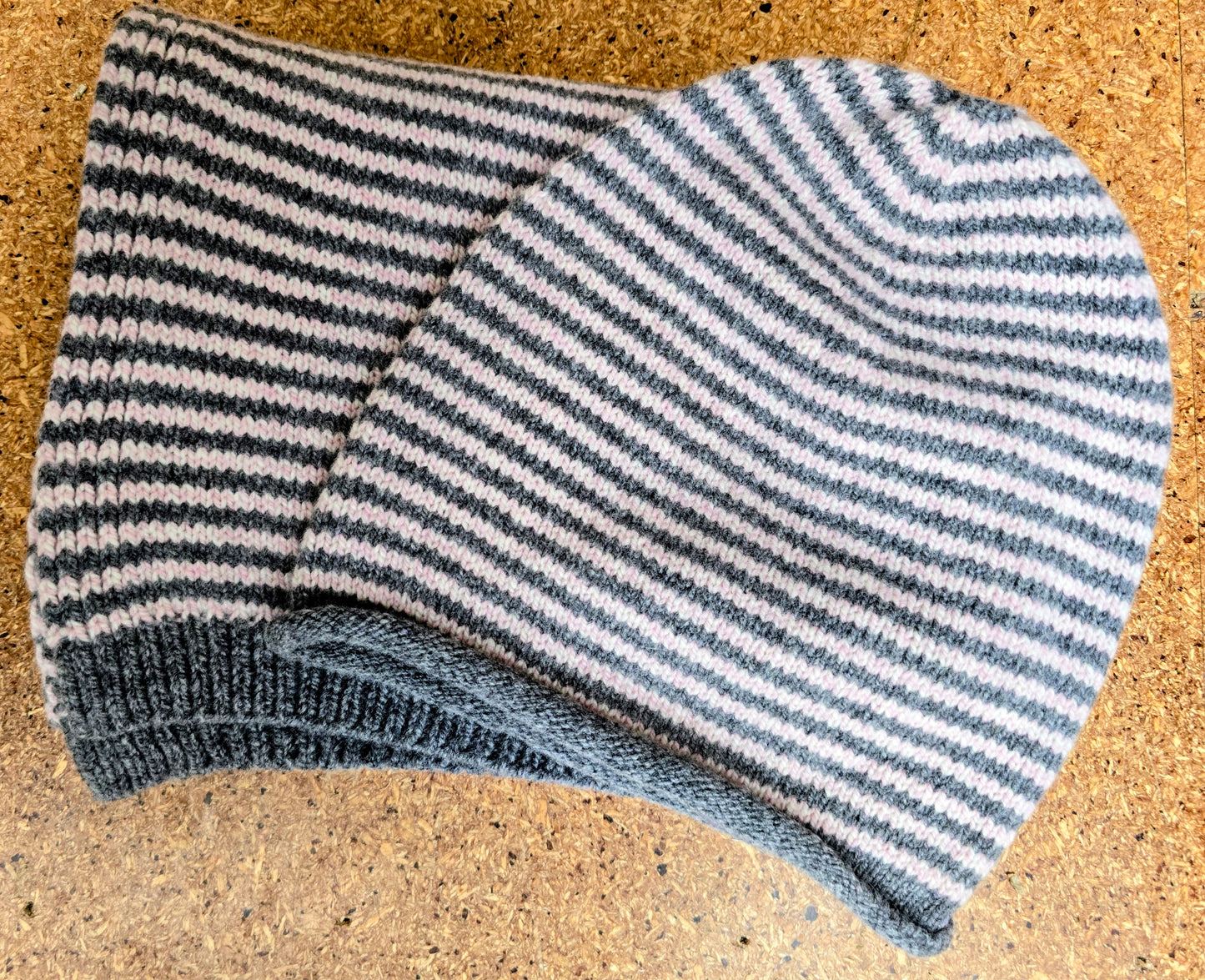 Fisherman out of Ireland ~ Merino Cashmere Striped Beanie and Scarf